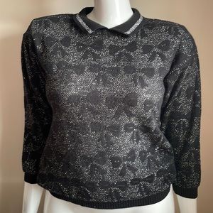 Vintage 80s Bow Sweater, size L/XL